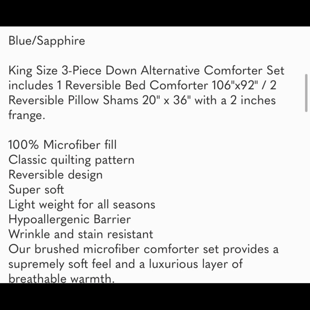 - 3 PC Set-Down Alternative Reversible Comforter - Picture 6 of 6